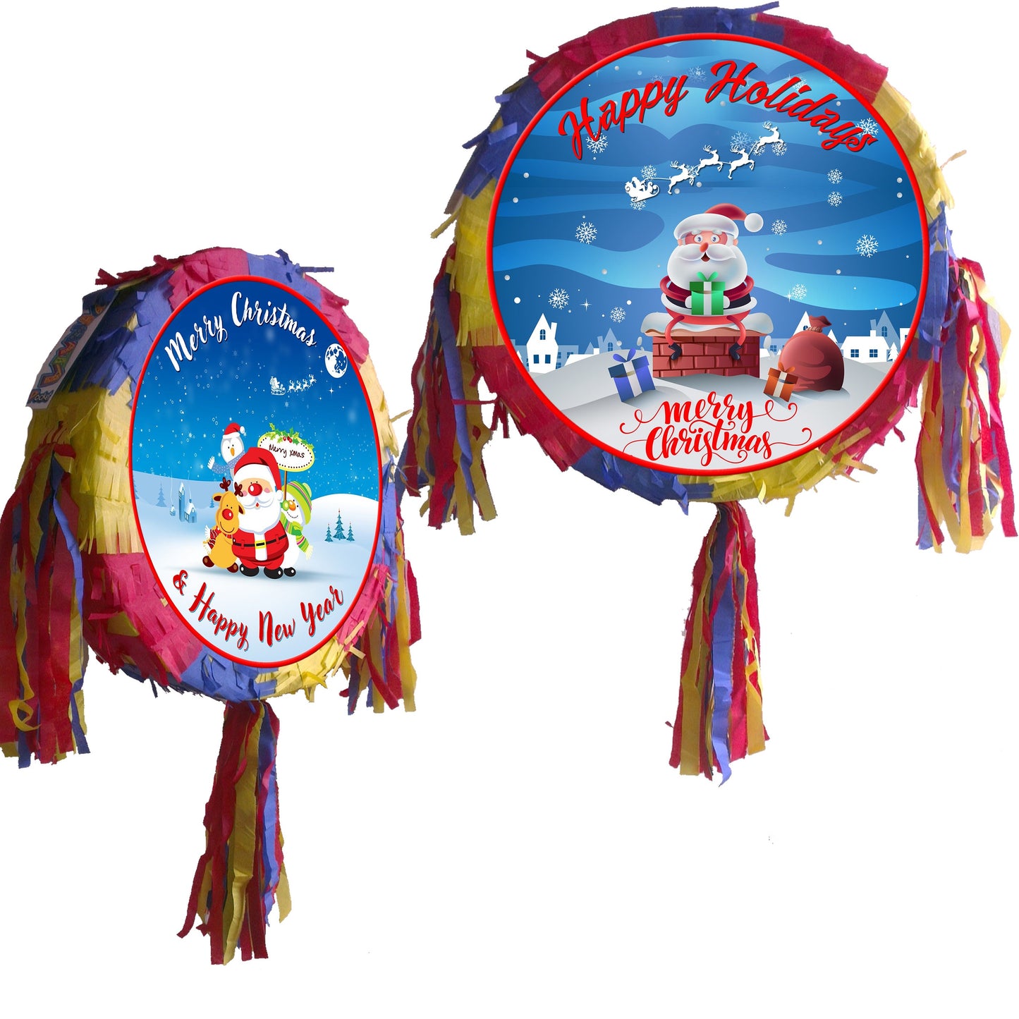 Christmas Piñata Set, Stick & Blindfold, Holiday Party Game