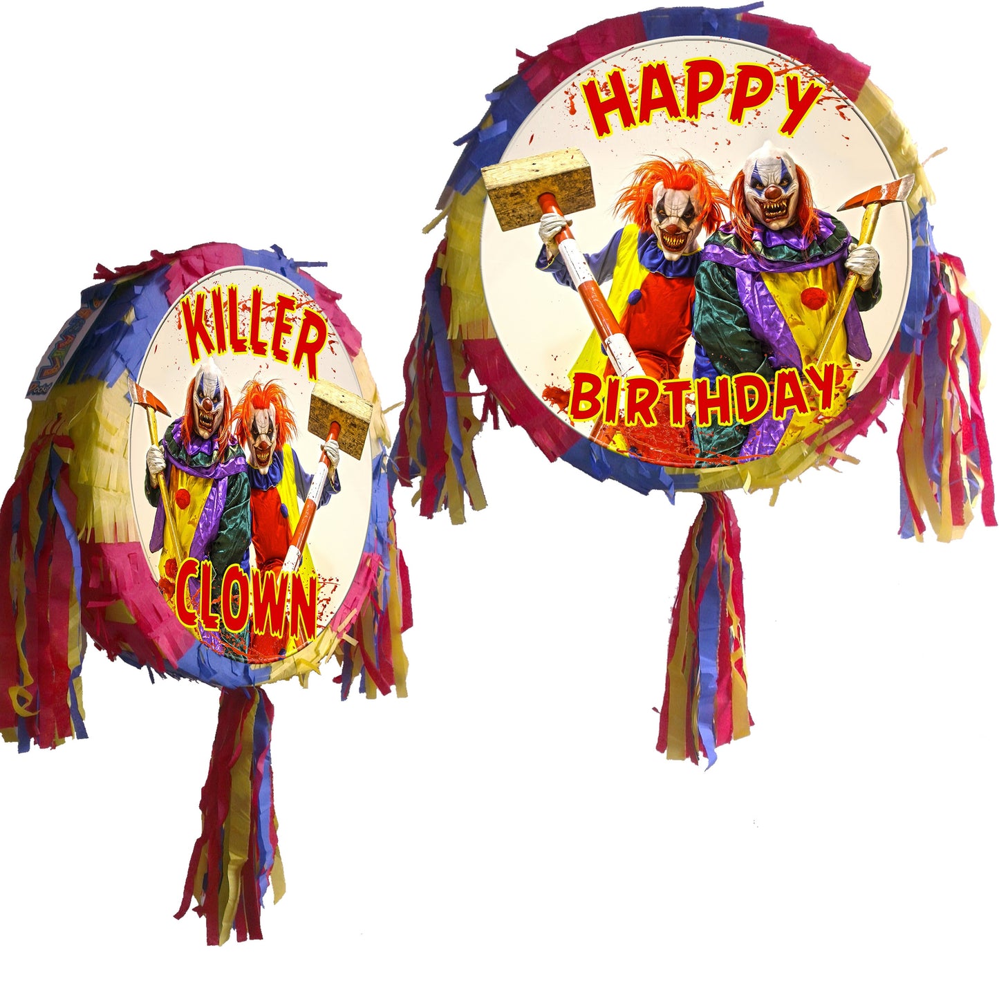 Killer Clown Pinata Set: Halloween Creepy Party, Stick & Blindfold