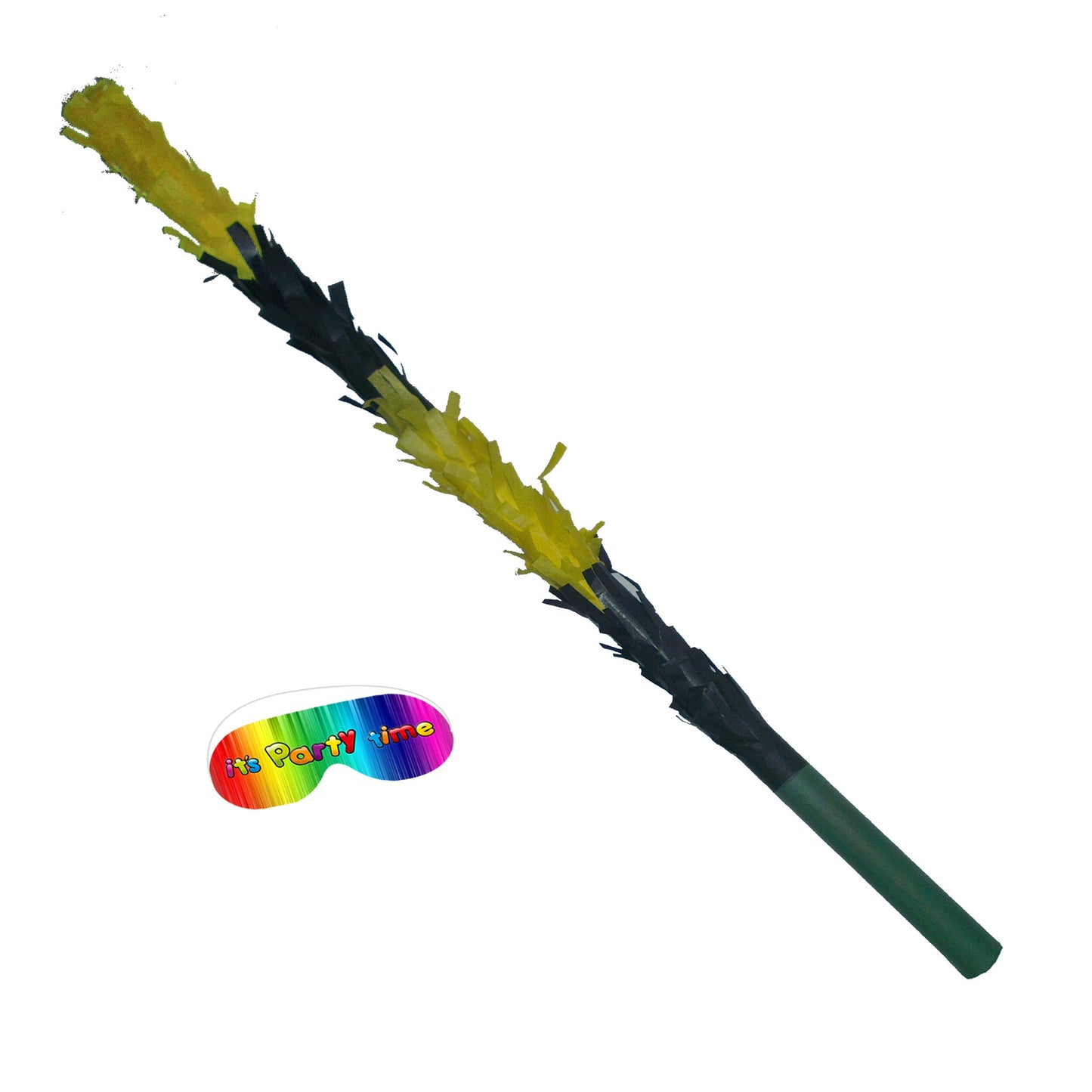 Piñata Stick, Yellow & Black with Matching Blindfold