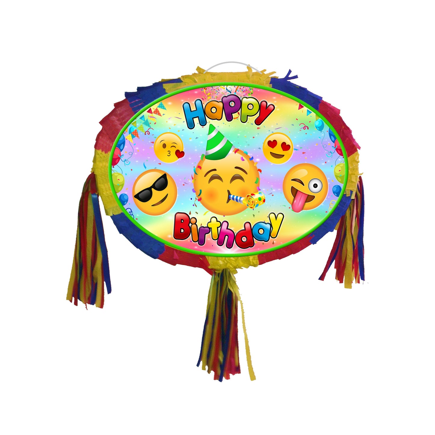 Emoji Birthday Party Pinata with Stick & Blindfold