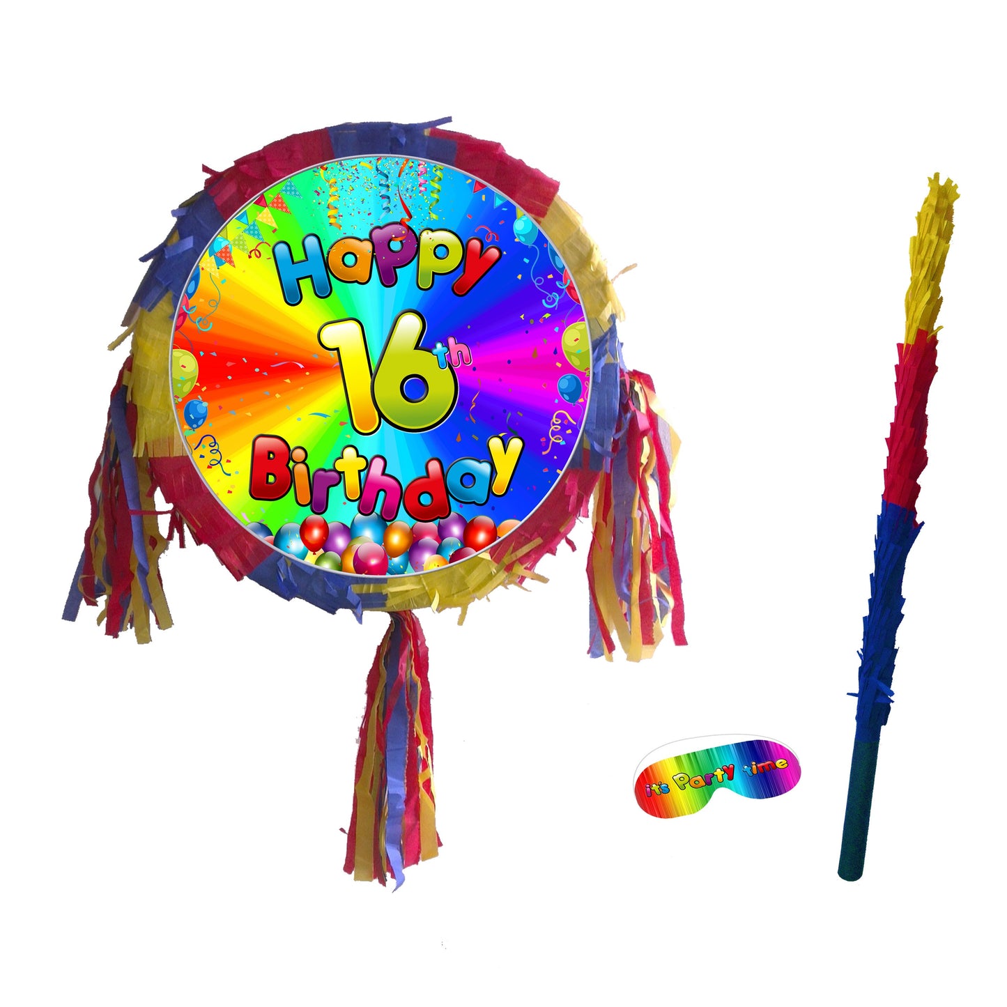 Number Birthday Pinata with Buster Stick & Blindfold, Party Game