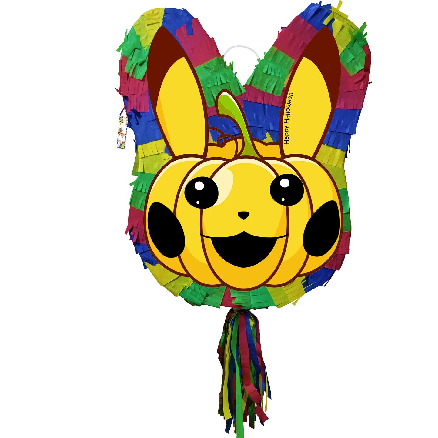 Pikachu Pumpkin Piñata with Stick & Blindfold, Halloween Party Game