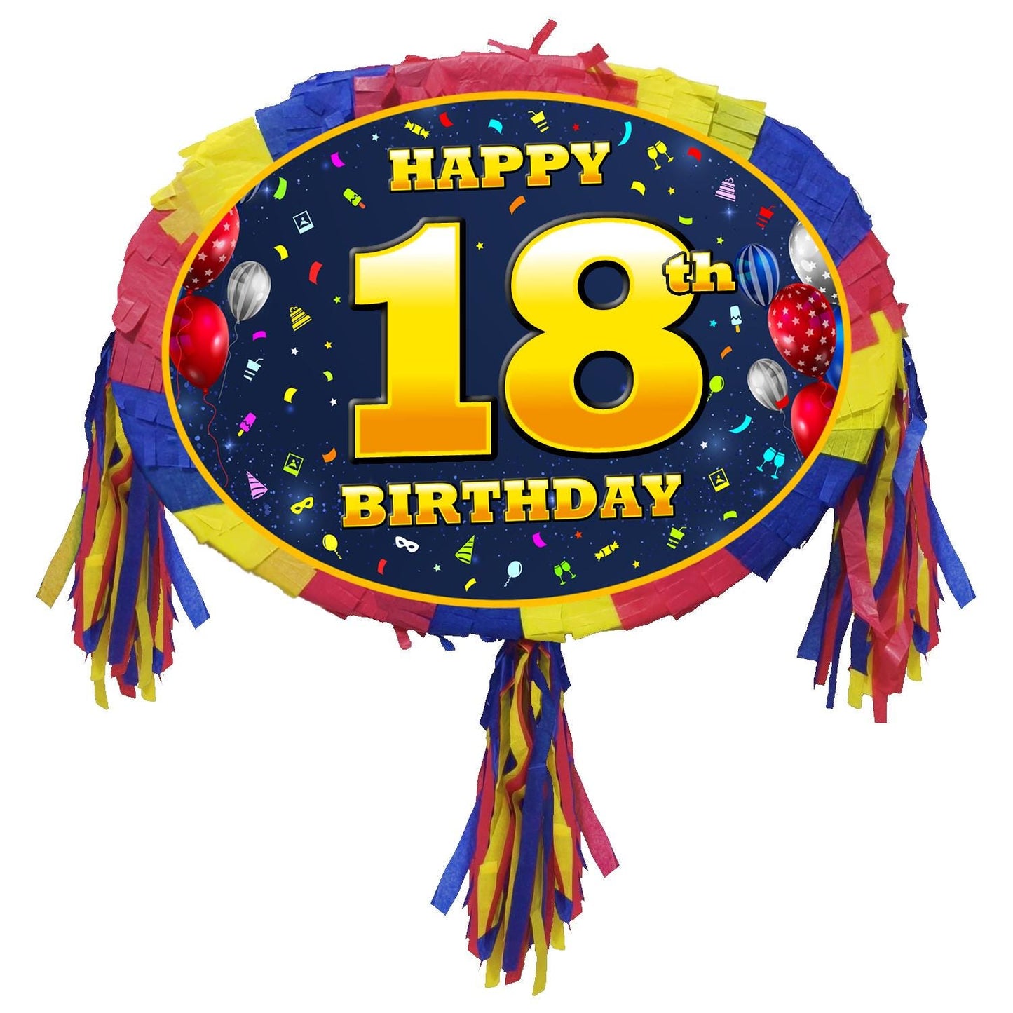 18th Birthday Number Piñata with Stick & Blindfold
