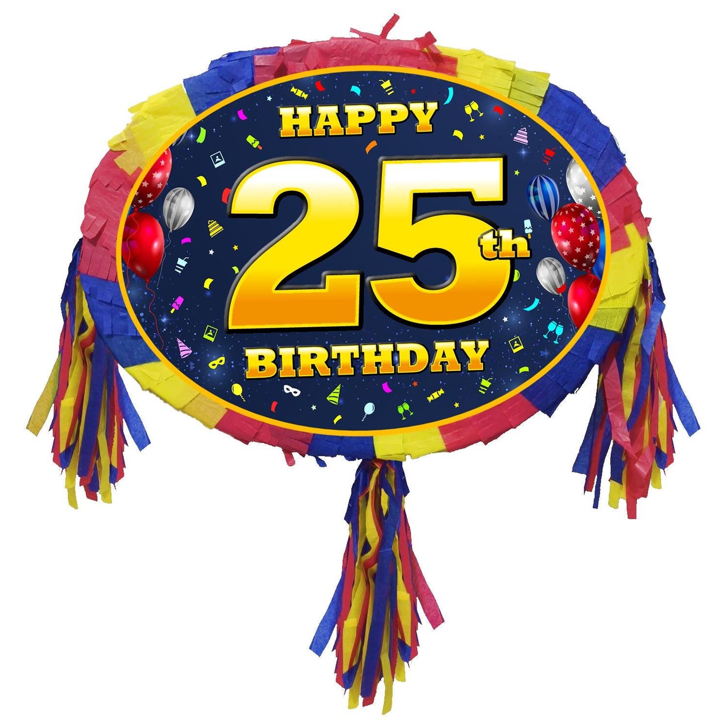 25th Birthday Number Pinata with Stick & Blindfold