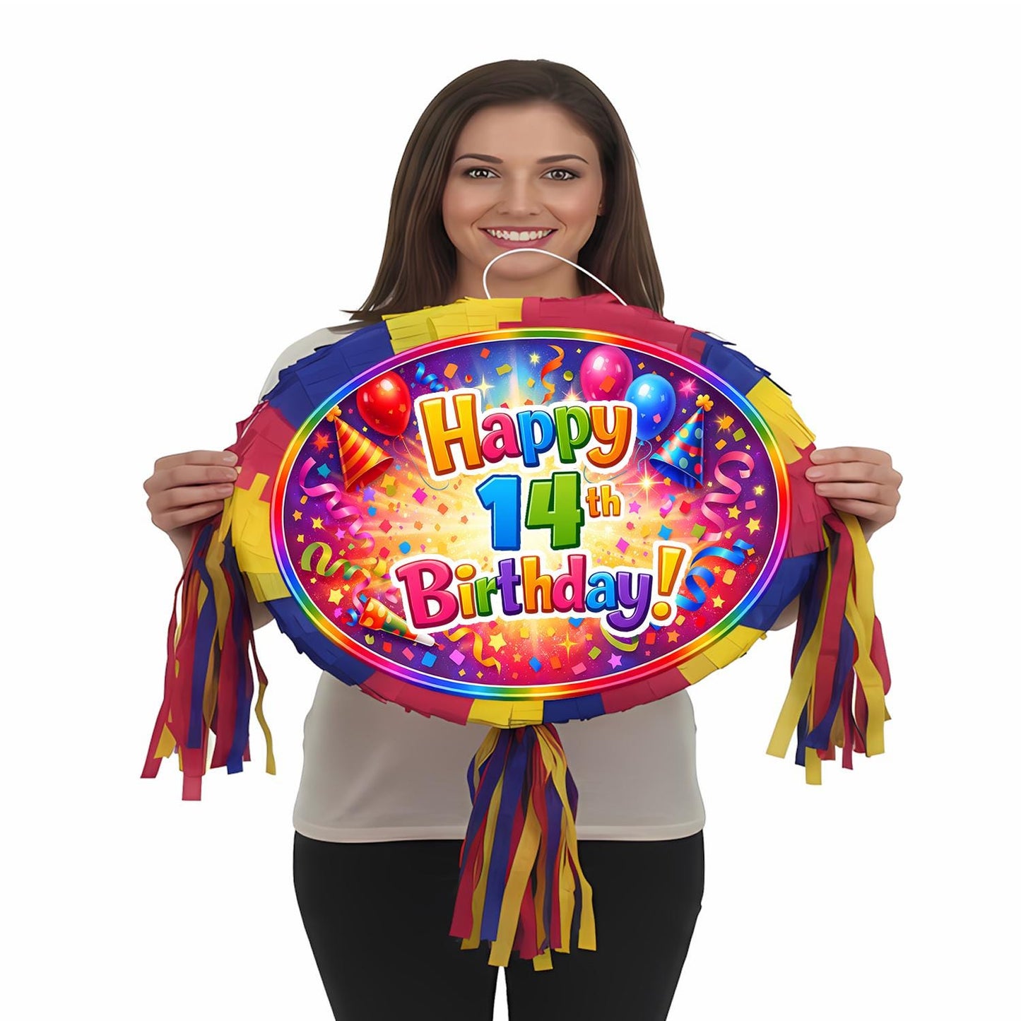 Large Birthday number Pinata with Stick and Blindfold, Unisex theme party game