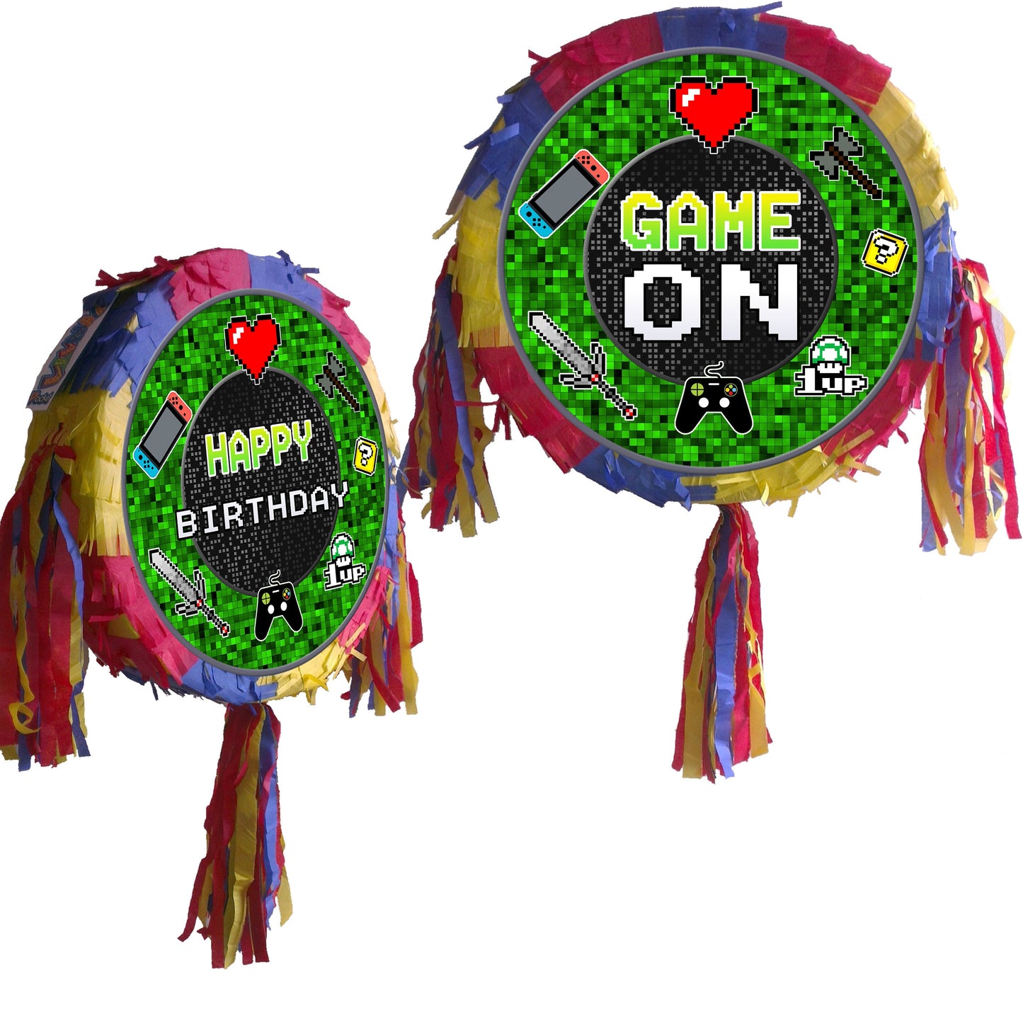 Game ON Birthday Piñata, Gamer Party with Stick & Blindfold