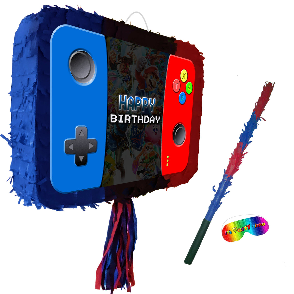Switch Controller Pinata with Stick & Blindfold, Gamer Birthday Party