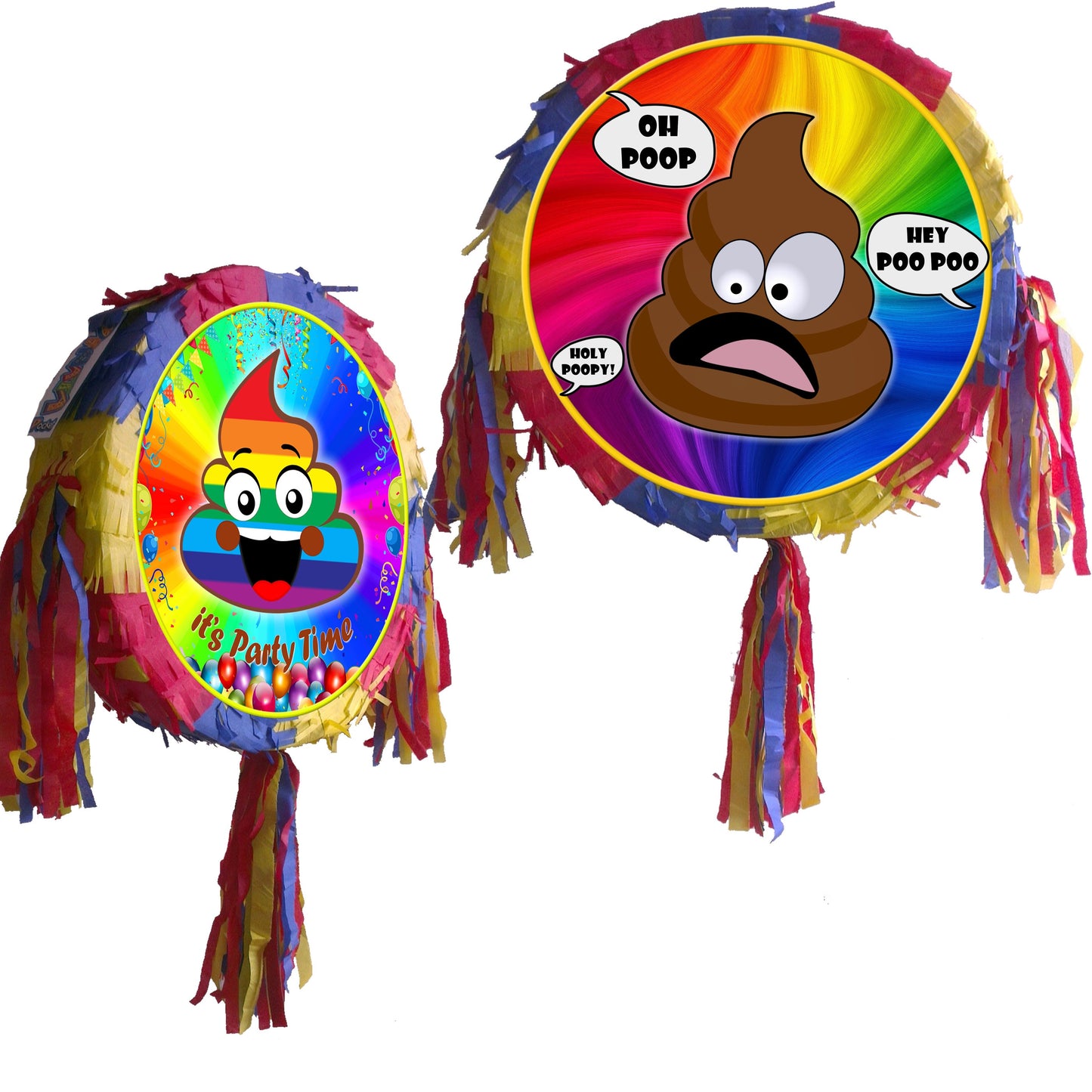 Poop Emoji Pinata with Stick & Blindfold, Birthday Party Game