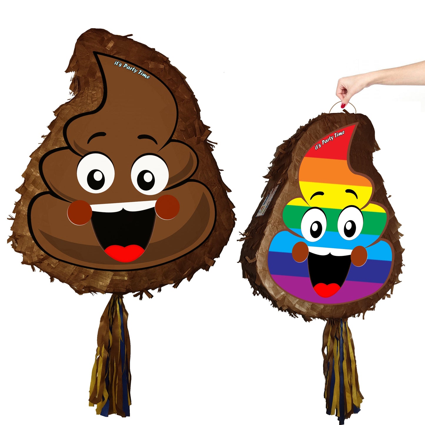 Poop Emoji Pinata with Stick & Blindfold