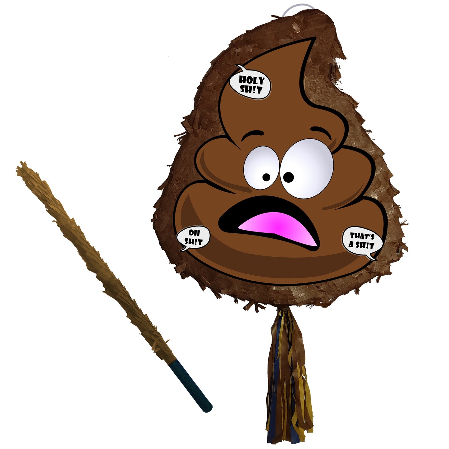 Emoji Poop Pinata with Stick & Blindfold, Funny Party Game