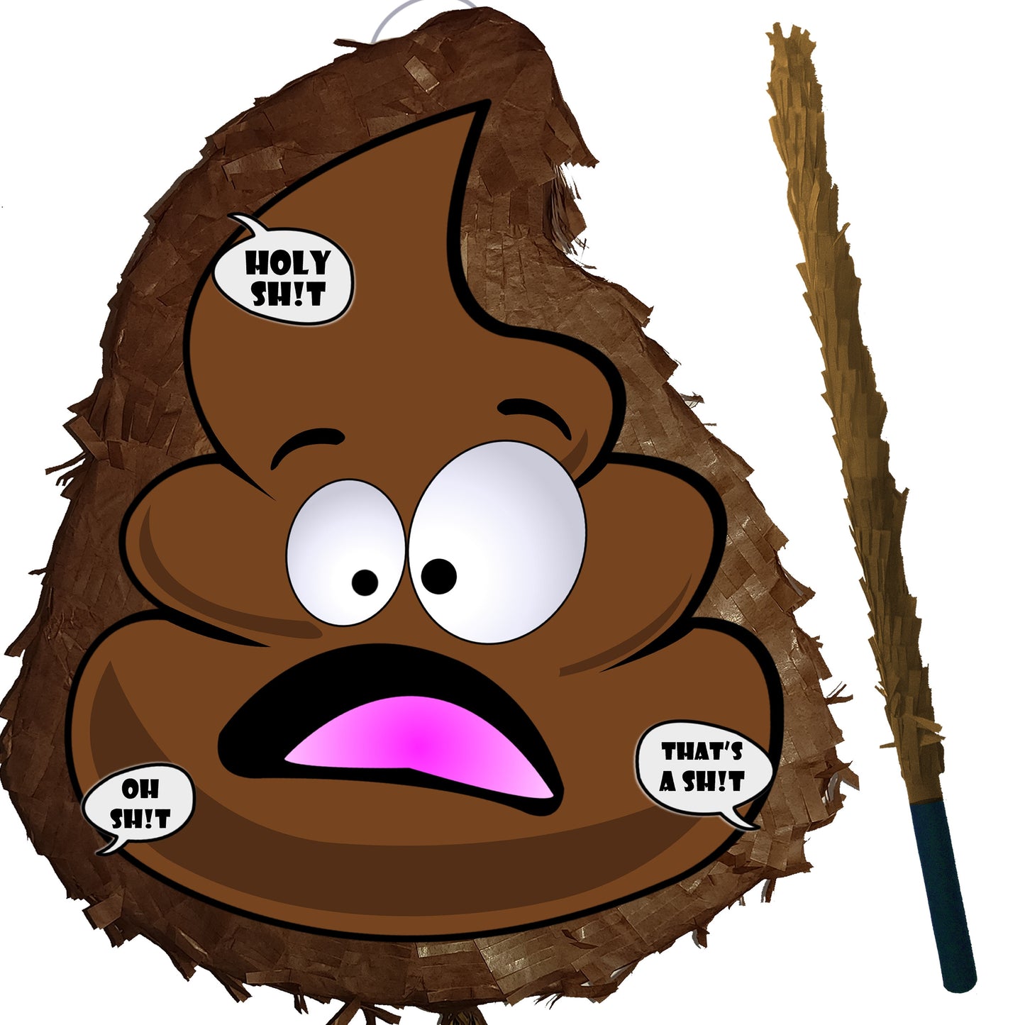 Emoji Poop Pinata with Stick & Blindfold, Funny Party Game