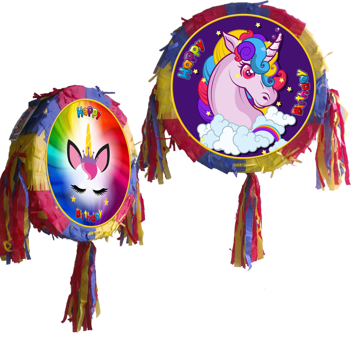 Unicorn Piñata Set: Rainbow Birthday Party Game with Stick & Blindfold