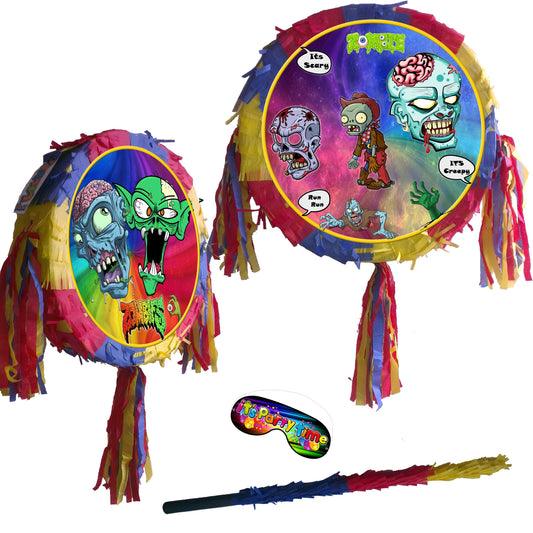 Zombie Piñata Set with Stick & Blindfold, Halloween Party Supplies