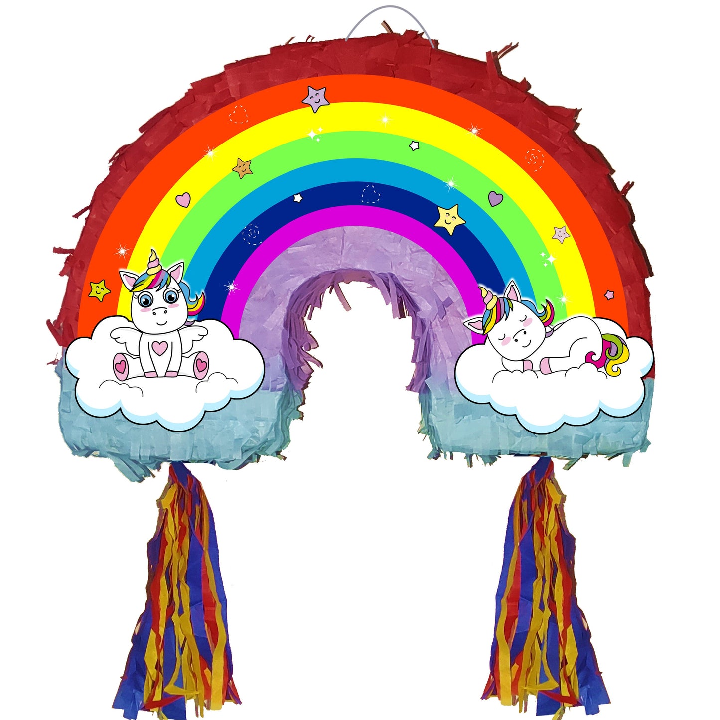 Rainbow Unicorn Piñata Set: Party Game with Stick & Blindfold