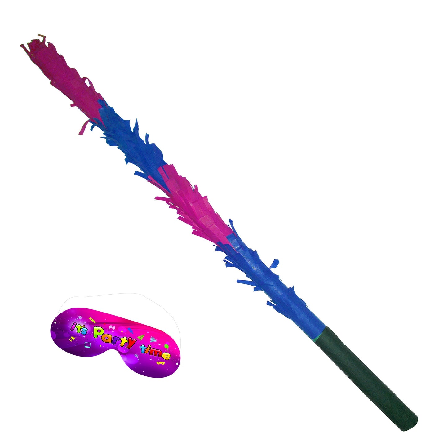 Pink and Blue Piñata Stick with Matching Blindfold