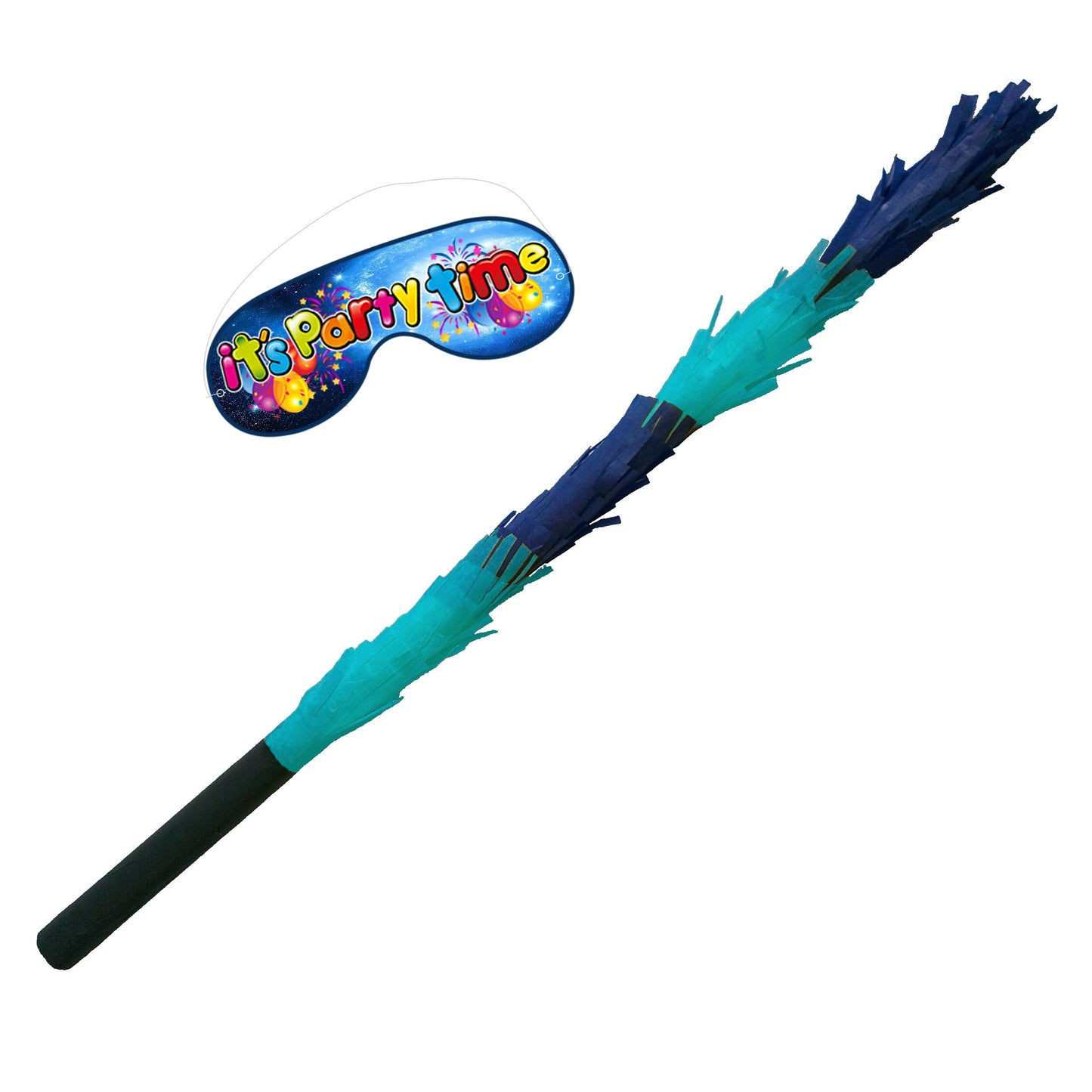 Blue Party Piñata Stick with Matching Blindfold