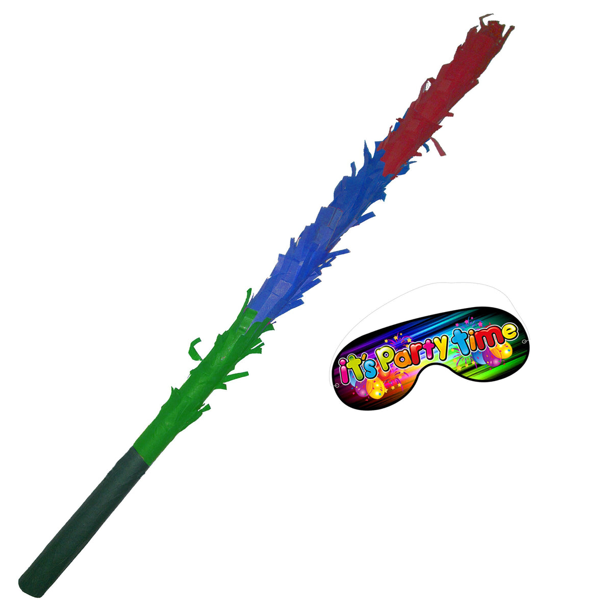 Tricolour Piñata Stick with Blindfold, Party Game