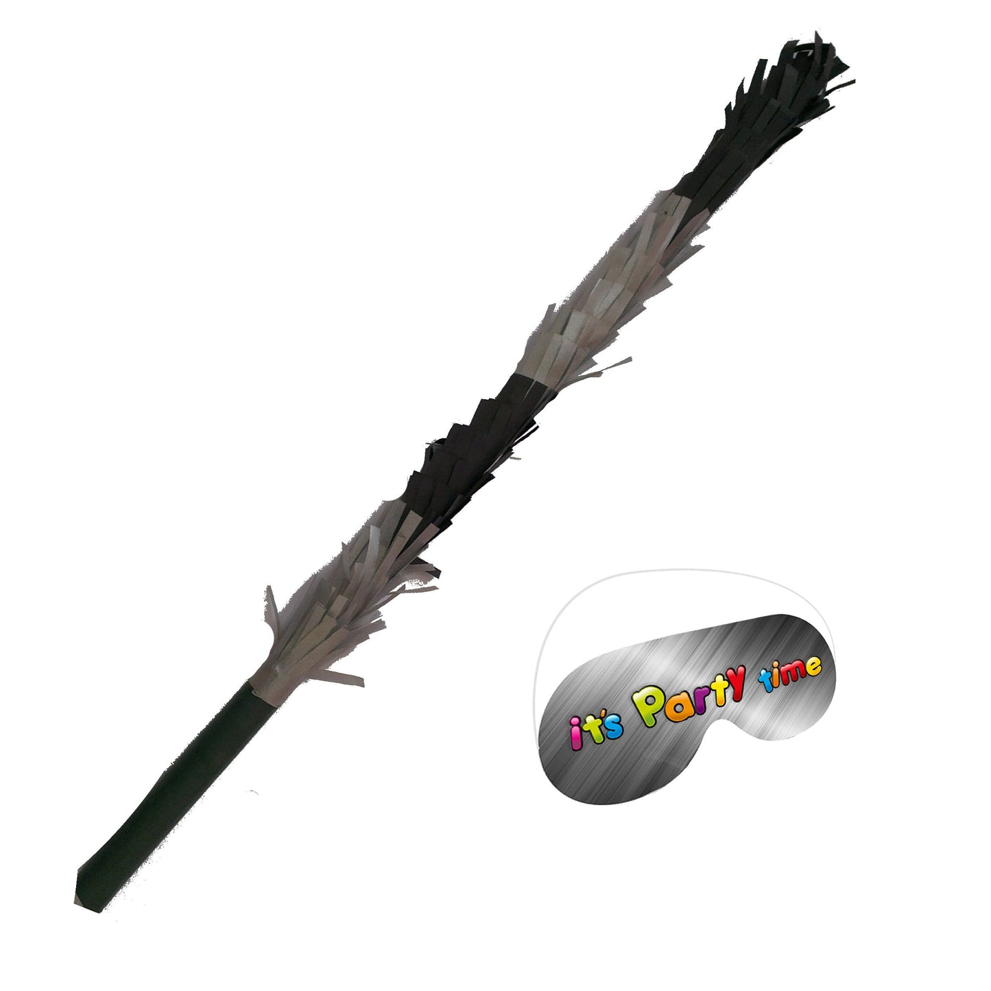 Gold or Silver Pinata Stick with Blindfold, Party Game