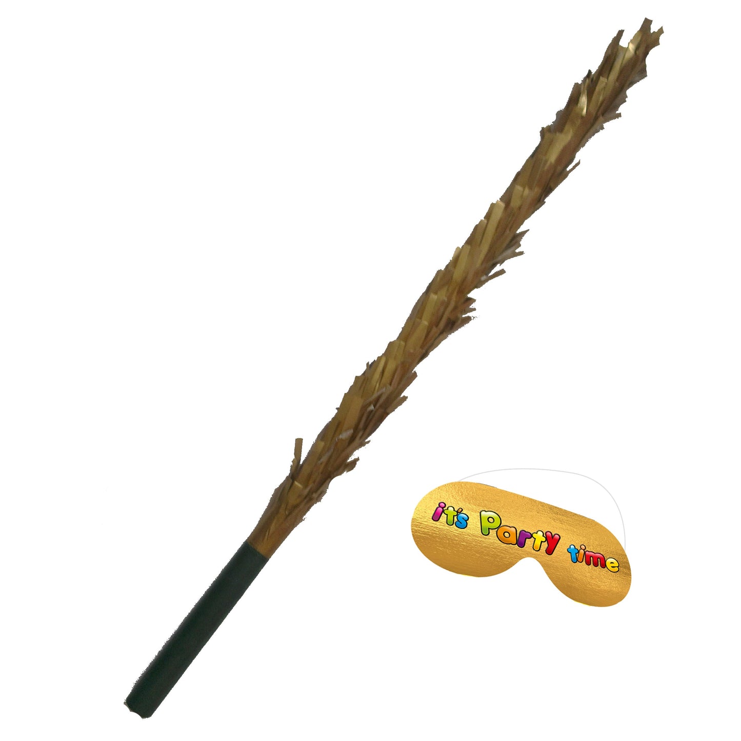Gold or Silver Pinata Stick with Blindfold, Party Game