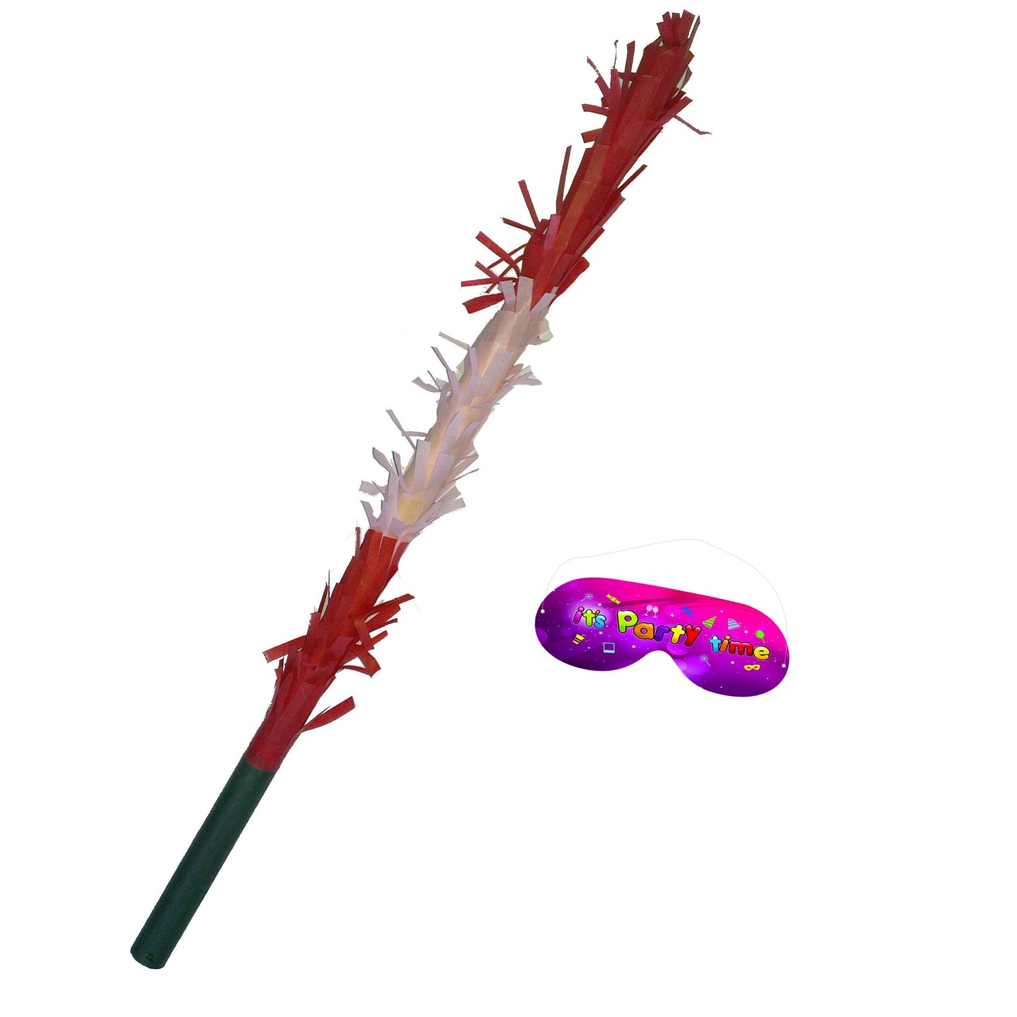 Red & Pink Piñata Stick with Blindfold, Party Game