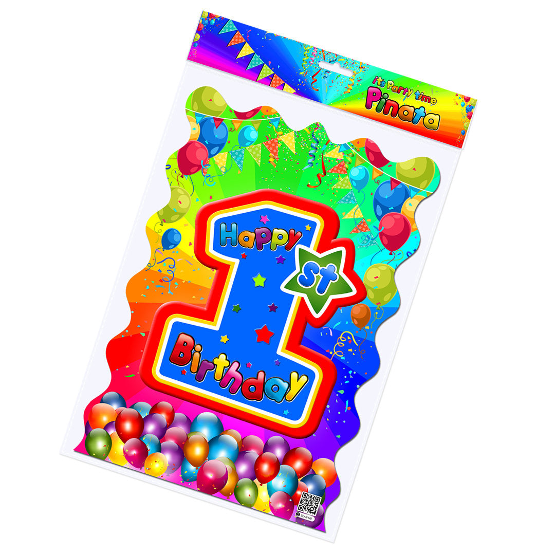 First Birthday Pull String Pinata: Kids Party Game