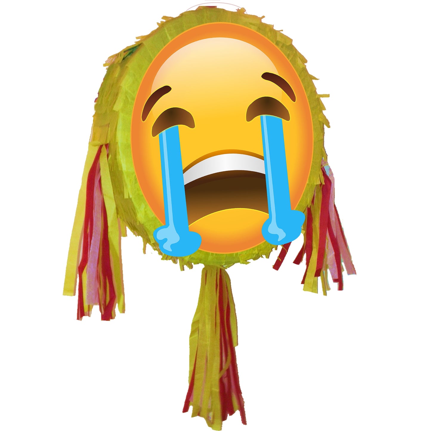 Crying Emoji Pinata, Stick & Blindfold – Birthday Party Game