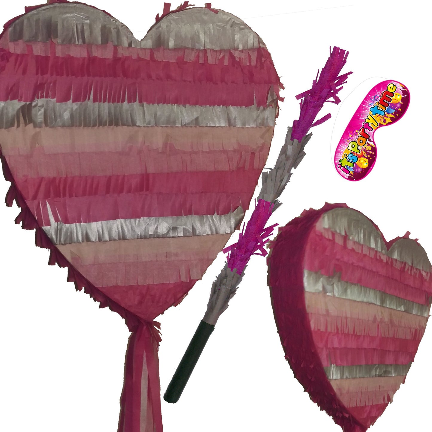 Large Heart Piñata with Stick, Personalized Party Decoration