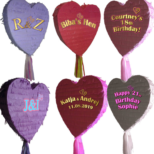 Large Heart Piñata: Custom Text, Engagement, Birthday, Wedding
