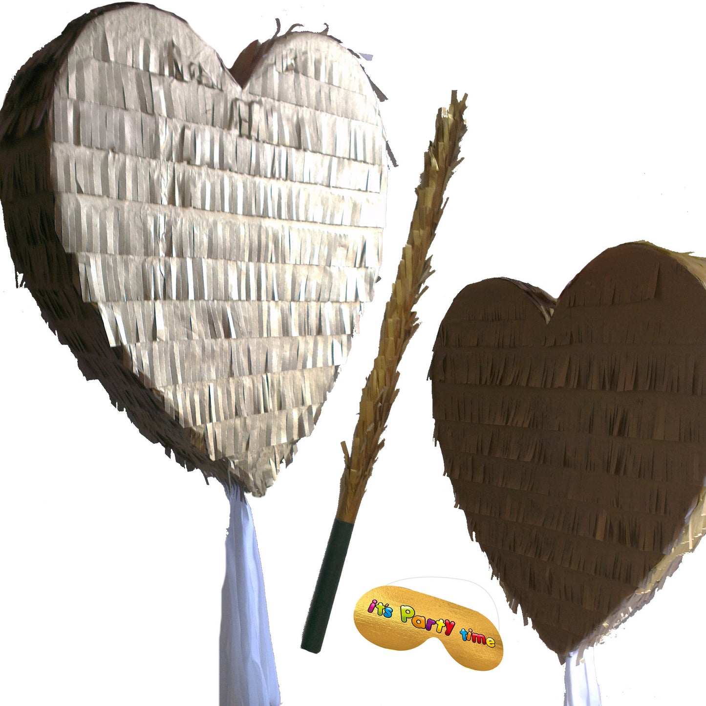 Heart Piñata with Stick and Blindfold, Custom Text Available