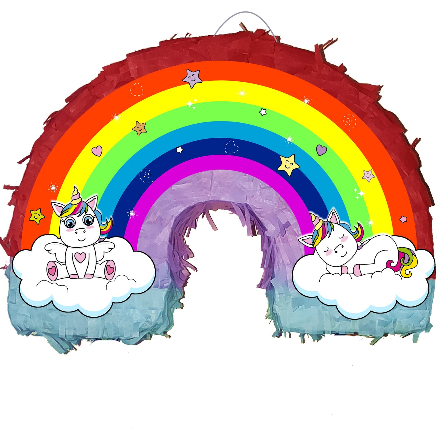 Rainbow Unicorn Piñata Set: Party Game with Stick & Blindfold