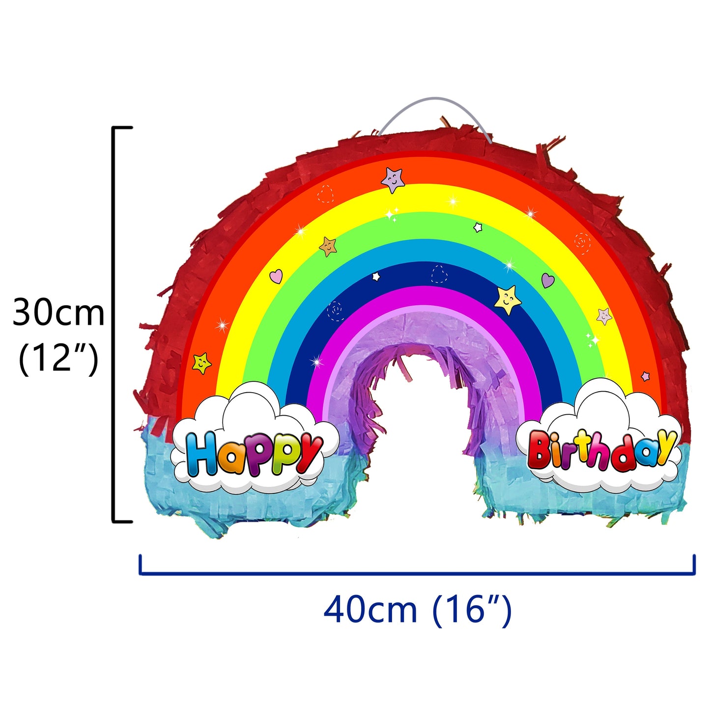 Rainbow Birthday Piñata Set with Stick & Blindfold
