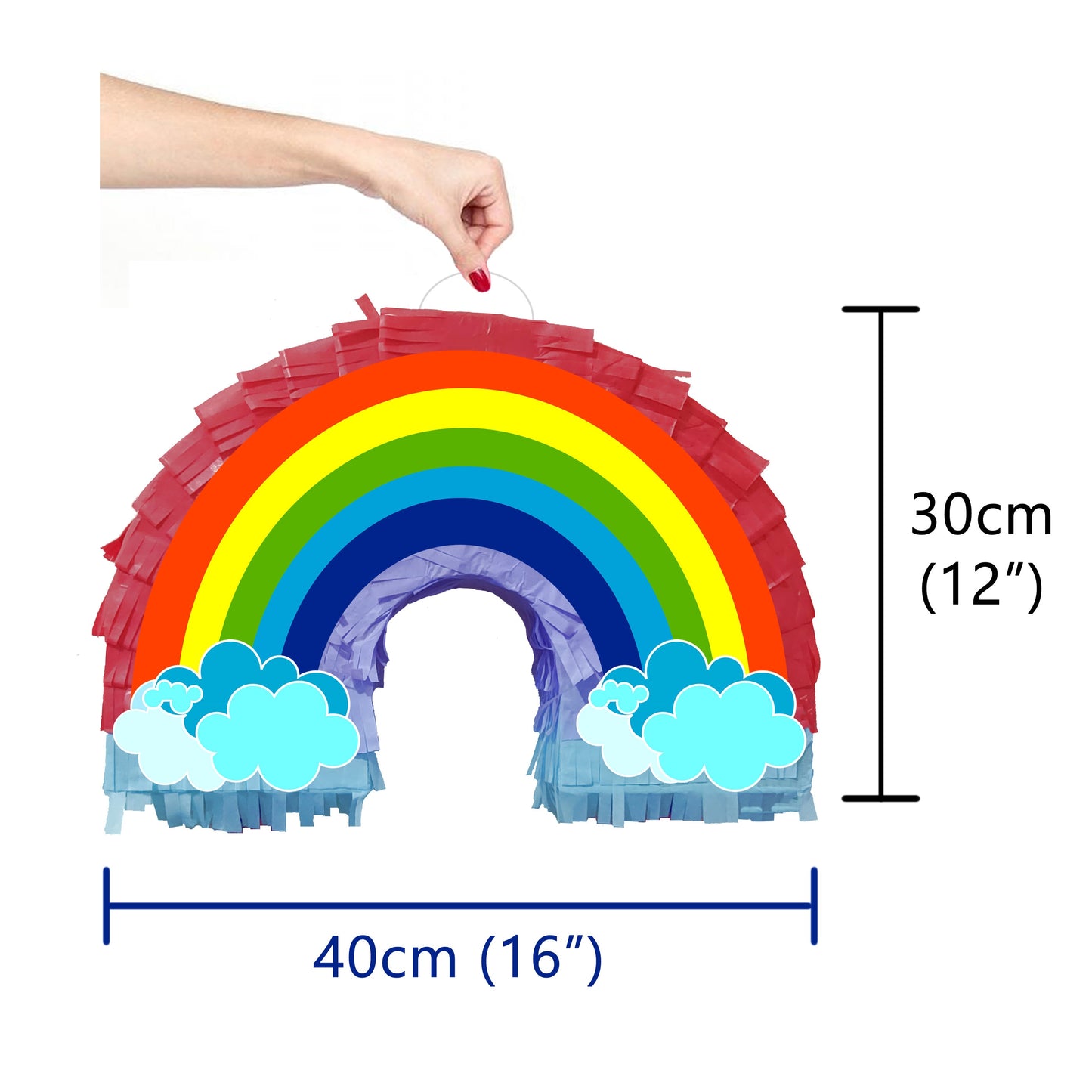 Big Rainbow Piñata with Stick and Blindfold, Party Game