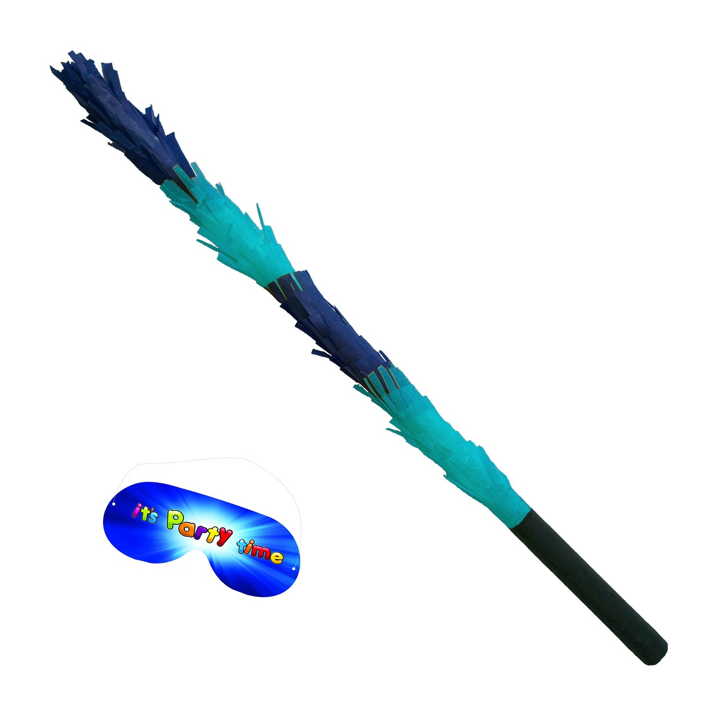 Blue Party Piñata Stick with Matching Blindfold