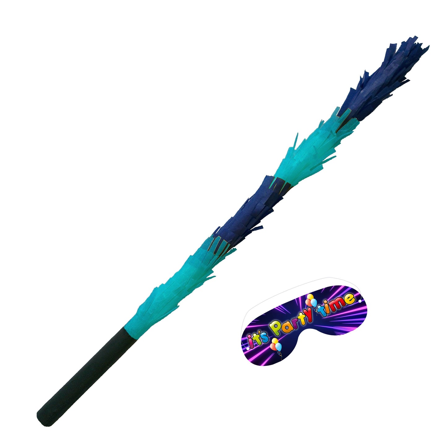 Blue Party Piñata Stick with Matching Blindfold