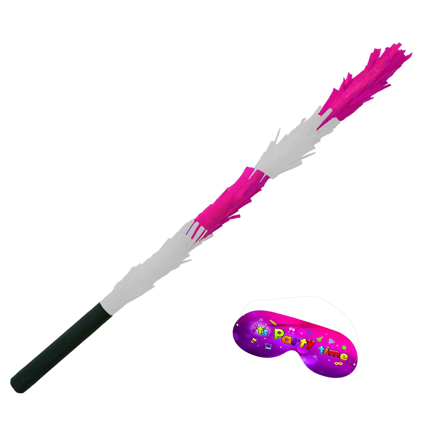 Colorful Piñata Stick with Matching Blindfold, Party Game