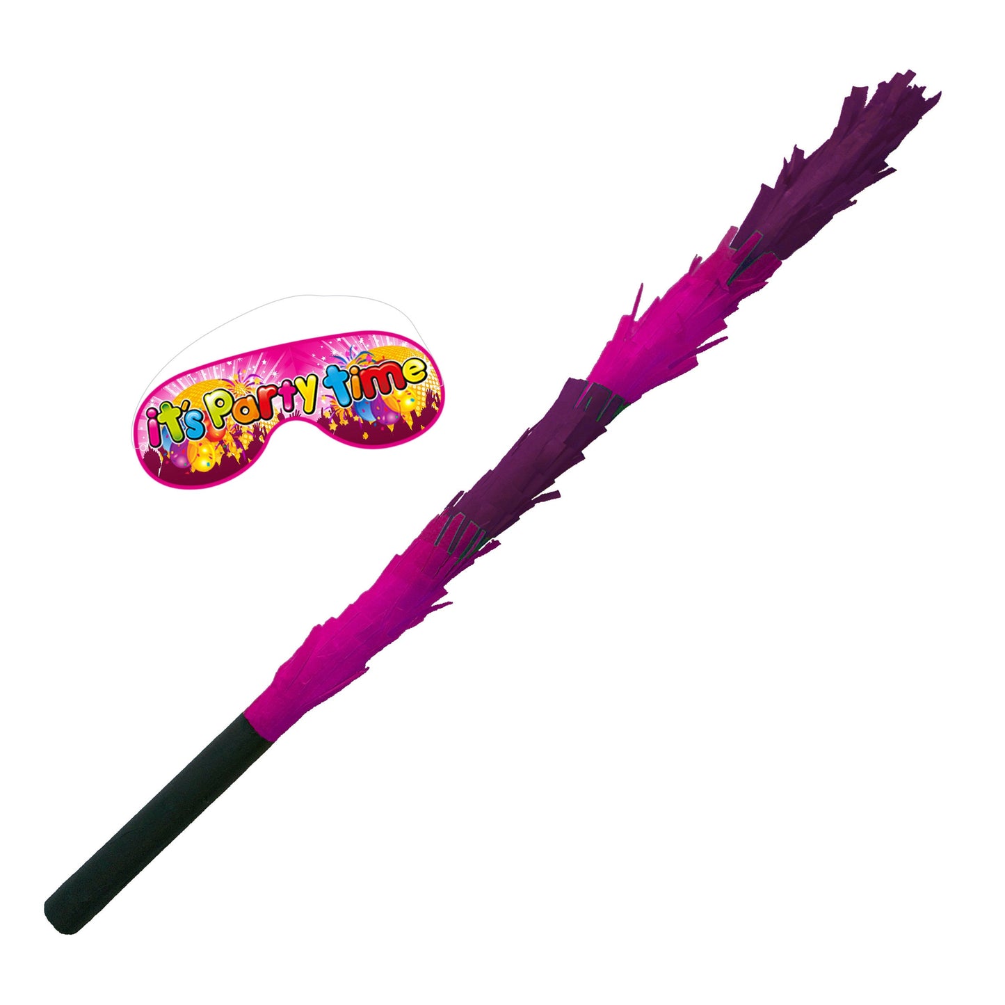 Pink & Purple Pinata Stick with Matching Blindfold