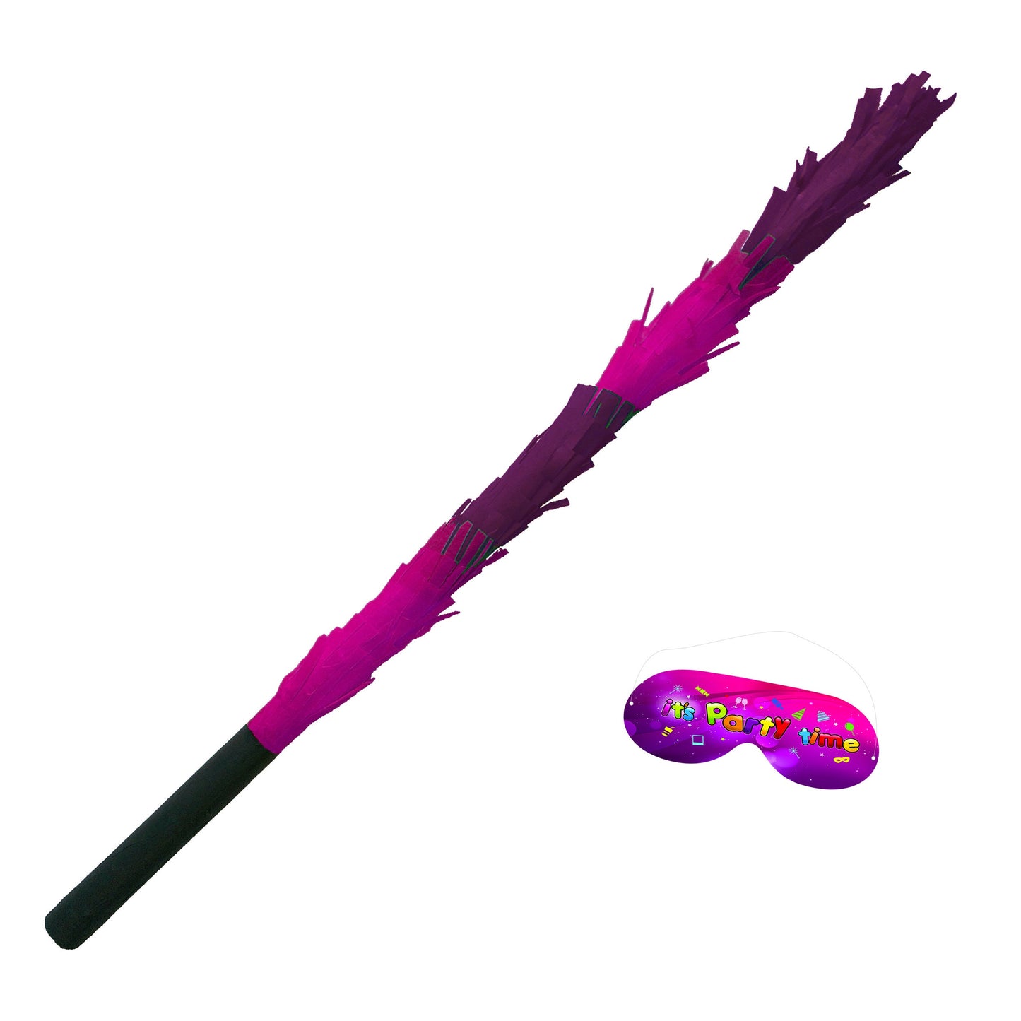 Pink & Purple Pinata Stick with Matching Blindfold