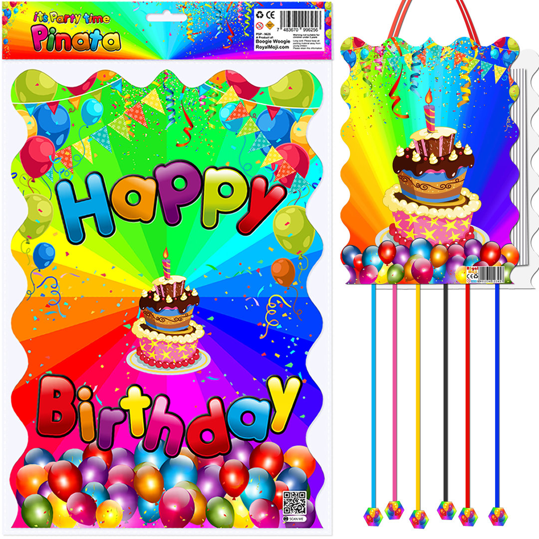Pull String Birthday Pinata with Bunting Banner