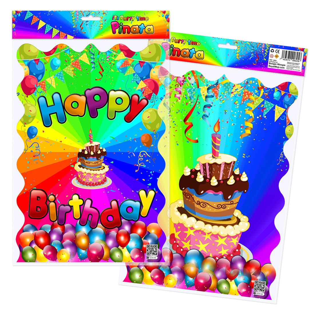 Pull String Birthday Pinata with Bunting Banner