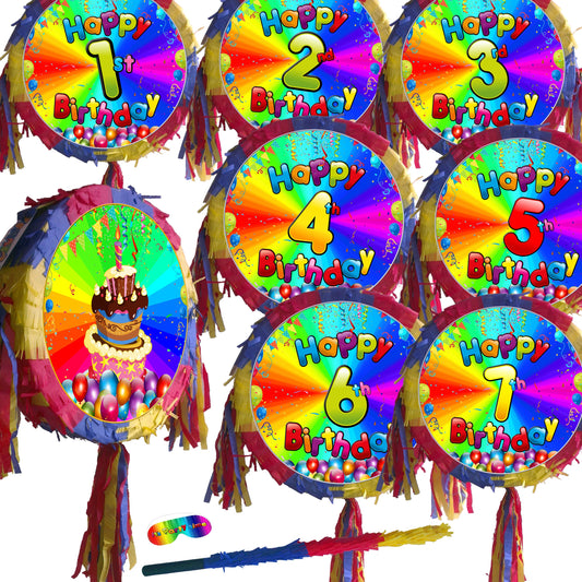Number Birthday Piñata with Stick & Blindfold, Party Game