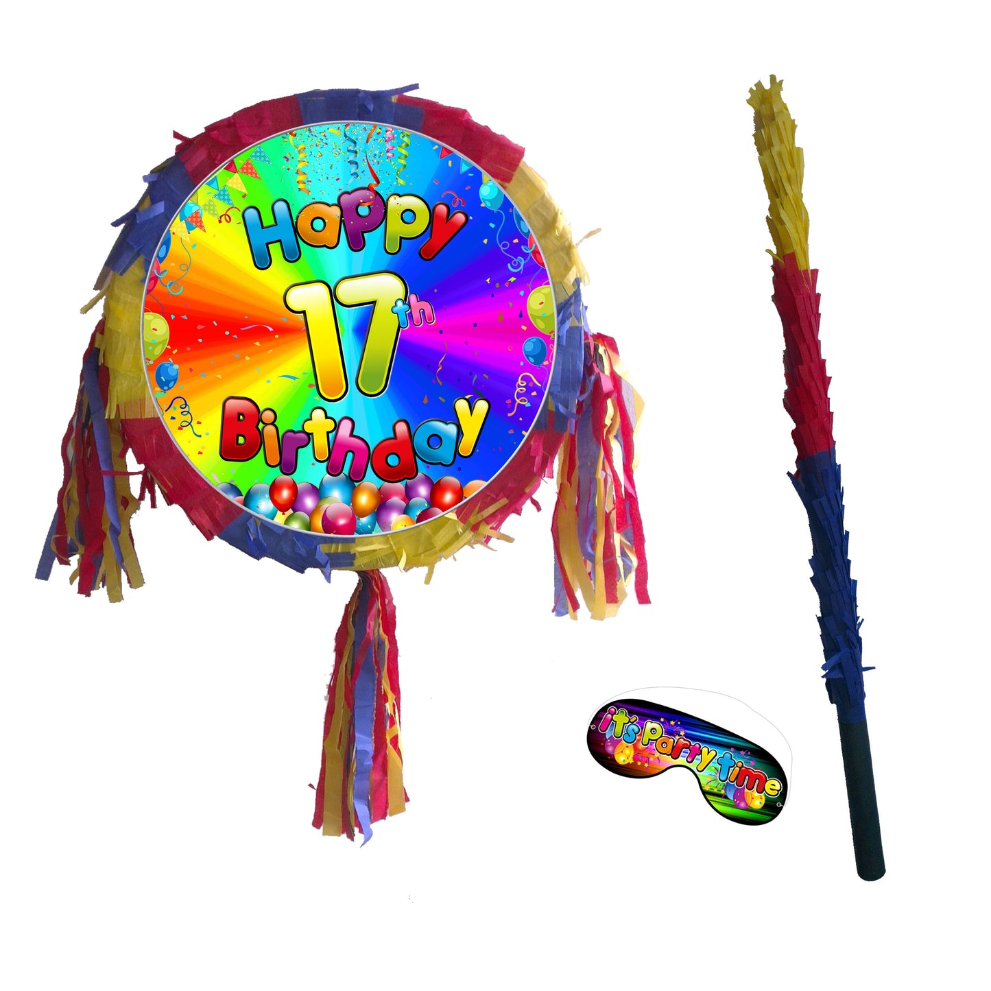 Number Birthday Pinata with Buster Stick & Blindfold, Party Game