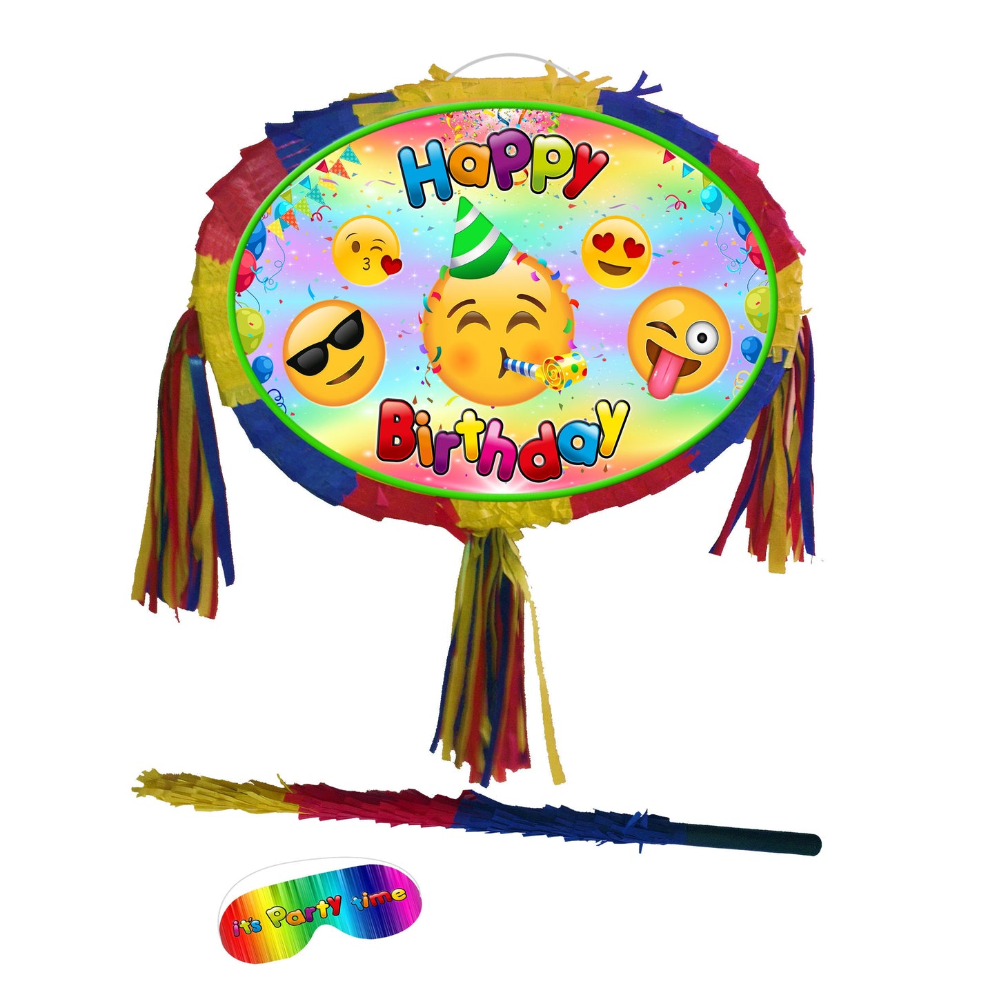 emoji party Pinata happy Birthday Oval theme piñata supplies Smash Game unisex greeting emotion Face UK moji funky celebrate fun enjoy