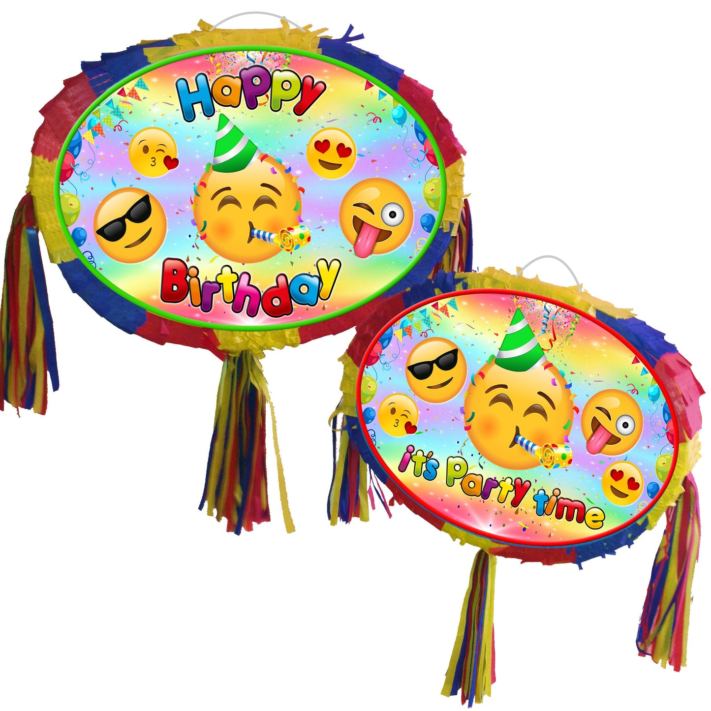 Emoji Birthday Party Pinata with Stick & Blindfold