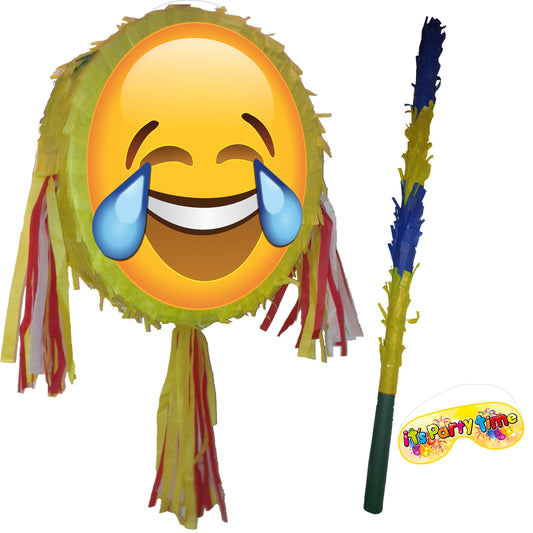 Joy Emoji Pinata with Stick & Blindfold, Birthday Party Game