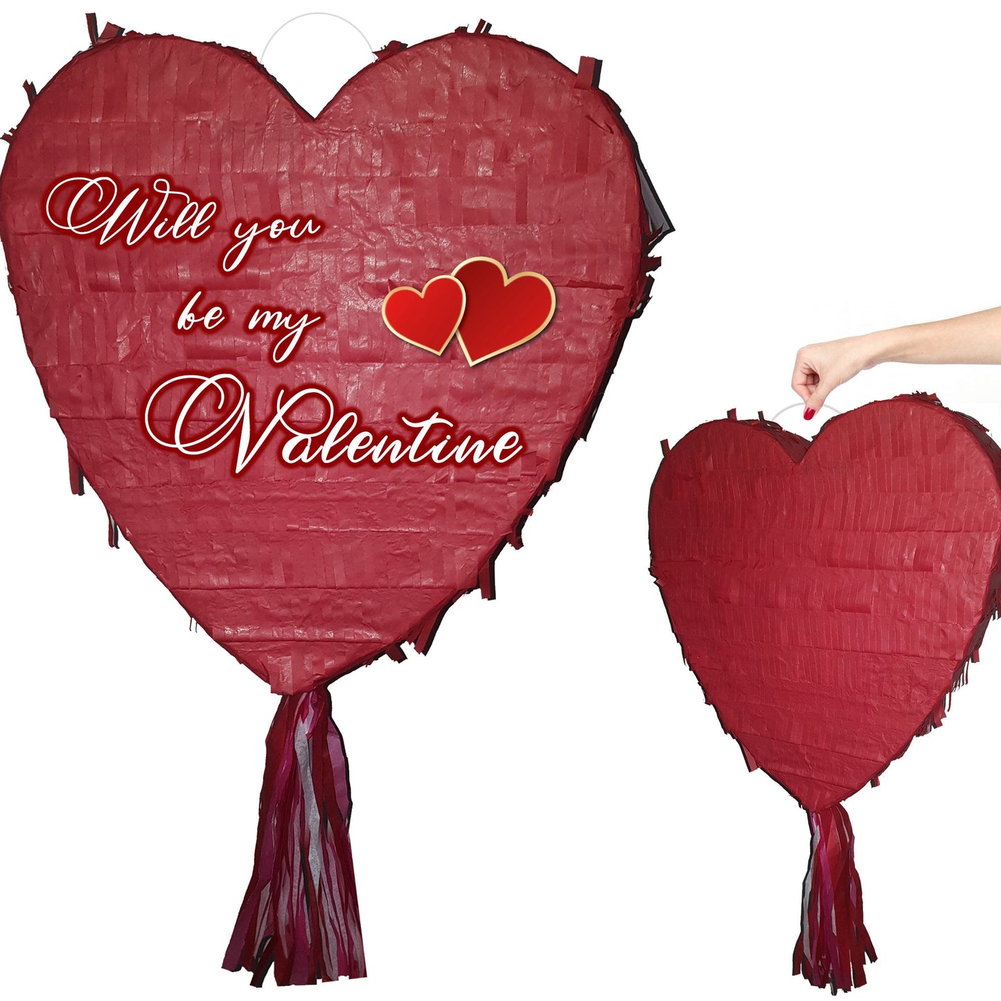 Large Red Heart Pinata with Buster Stick, Party Game