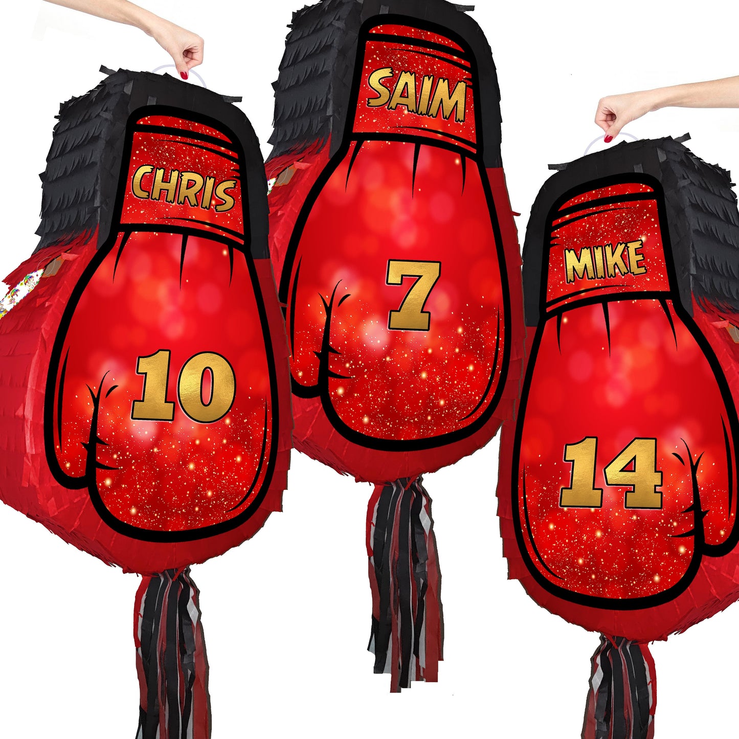 Boxing Glove Pinata: Personalized Party Theme with Stick & Blindfold