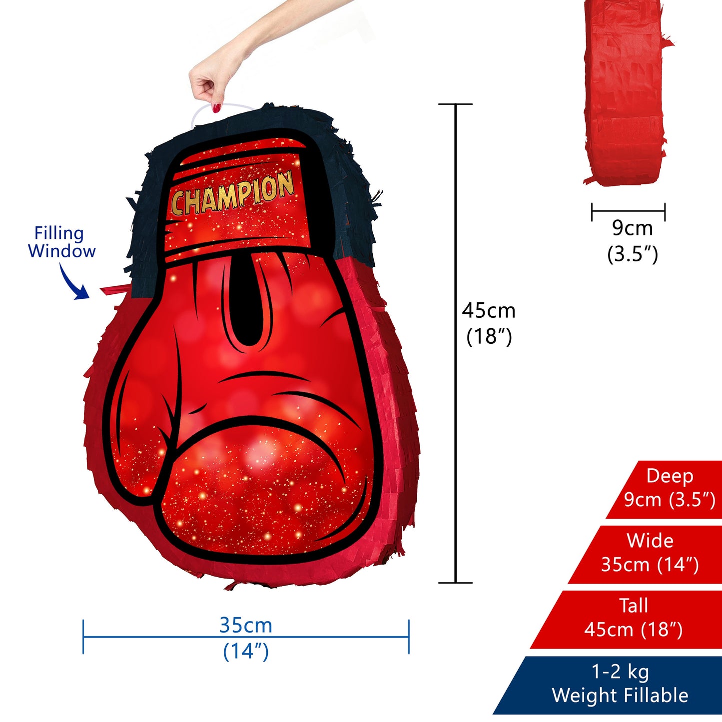 Boxing Glove Pinata: Personalized Party Theme with Stick & Blindfold