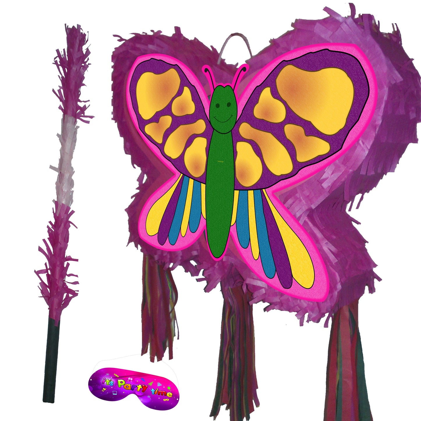 Large Butterfly Pinata with Stick & Blindfold, Party Game