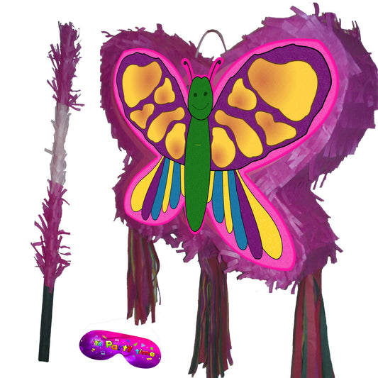 Large Butterfly Pinata with Stick & Blindfold, Party Game