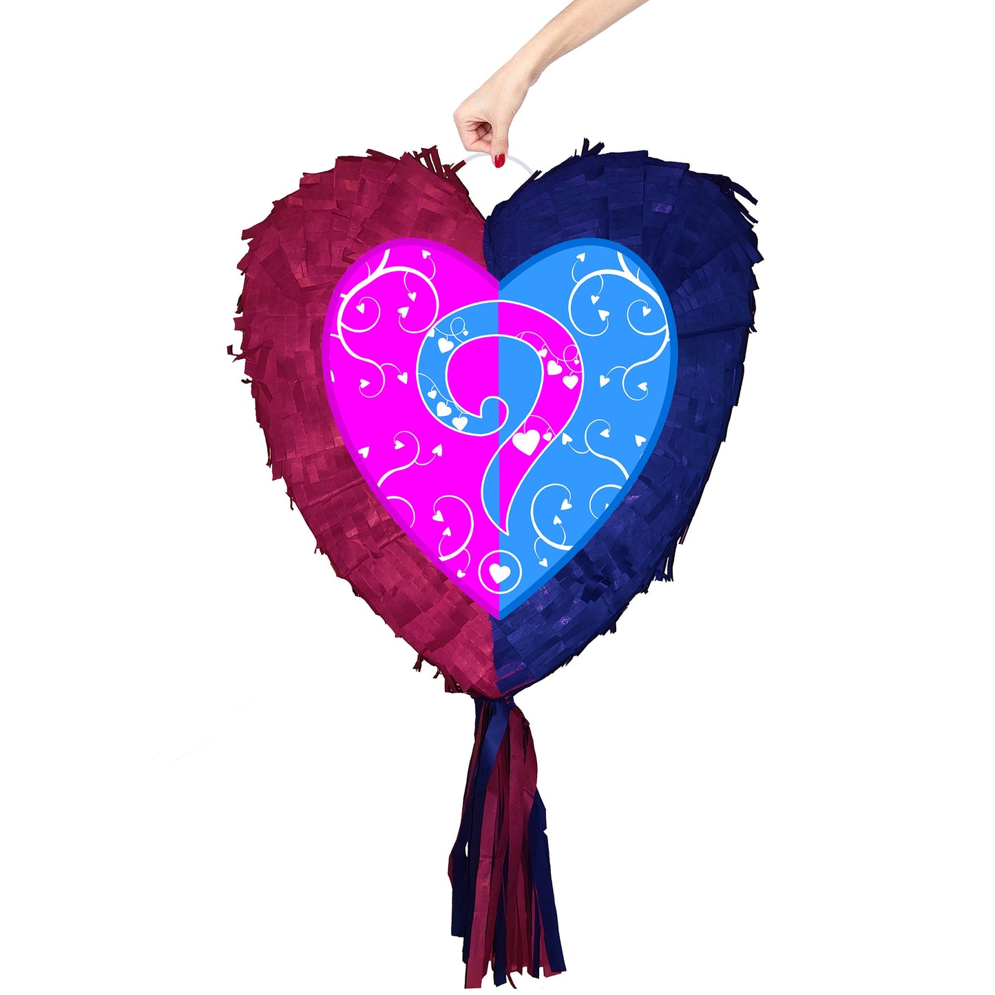 Gender Reveal Heart Pinata with Stick & Blindfold